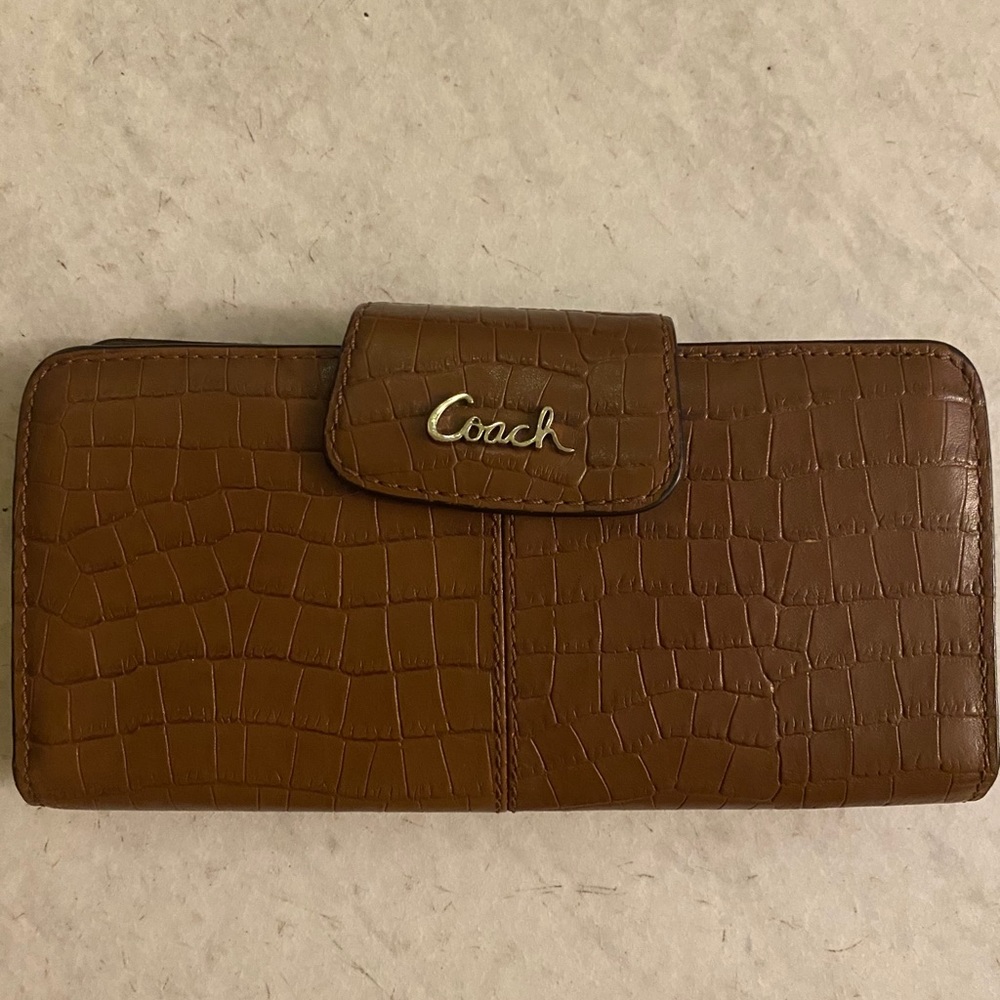 COACH | Brown Leather Alligator Wallet